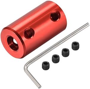 uxcell 3.17mm to 6mm Bore Rigid Coupling Set Screw L25XD14 Aluminum Alloy,Shaft Coupler Connector,Motor Accessories,Dark Red,4pcs