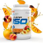 Unity Supplements CLEAR ISO Protein Powder - Grass-fed Whey Isolate Protein - Post Workout Recovery Drink Mix - Keto Friendly and Sugar-Free - 27g Protein per Serving - 900g, 25 Servings (2 pounds, Peach & Mango)