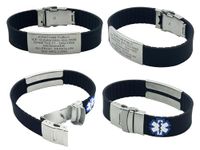 Sport Medical Alert Bracelet for Men and Women Free Personalized Engraving. Includes an Emergency Medical Card and Tyvek Sleeve to Carry Your Emergency Medical Information