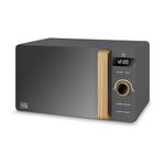 Swan 20L Nordic Digital LED Microwave, 6 Power Levels, Wood Effect Handle, Soft Touch Housing and Matte Finish, 800W, Slate Grey, SM22036LGRYN