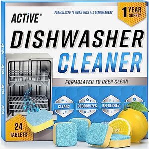 Dishwasher Cleaner And Deodorizer Tablets - 24 Pack Deep Cleaning Descaler Pods for Dish Washer Machine, Heavy Duty, Septic Safe, Natural Limescale Remover, Calcium, Odor, Smell - 12 Month Supply