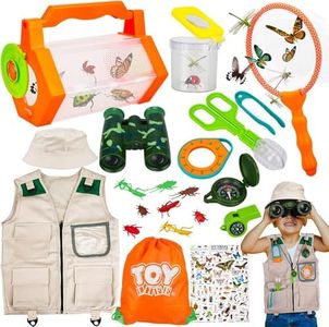 TOY Life Kids Explorer Kit, Bug Catcher Kit for Kid, Bug Catching Kit with Butterfly Net, 25Pcs Kids Camping Set Gear,Kids Adventure Kit, Insect Catcher, Explorer Costume, Outdoor Explorer Kit for Kid