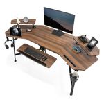 EUREKA ERGONOMIC Gaming Desk with LED Lights 182 x 76cm Wing Shaped Computer Desk Large Office Computer Workstation PC Table w Keyboard Tray, Dual Monitor Shelves,Dual Headphone Hanger Cup Holder