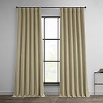 HPD Half Price Drapes Faux Linen Room Darkening Curtains - 96 Inches Long Luxury Linen Curtains for Bedroom & Living Room (1 Panel), 50W X 96L, Thatched Tan