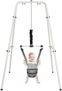 Hapbabe 2 in 1 Baby Jumper with Stand, Baby Walking Harness Function, Premium Spring, for Infant 6-12 Months, Easy to Fold and Storage, Grey