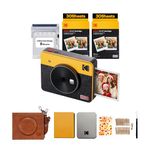 KODAK Mini Shot 3 Retro 4PASS 2-in-1 Instant Camera and Portable Photo Printer (7.6 x 7.6 cm) plus Gift Package with 68 Sheets, Yellow