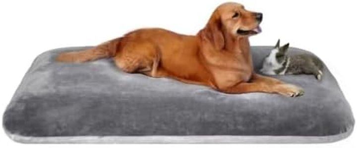 Magic Dog Super Soft Extra Large Dog Bed, 47 Inches Jumbo Orthopedic Foam Pet Beds with Anti Slip Bottom, Dog Sleeping Mattress with Removable and Washable Cover, Lilac Grey