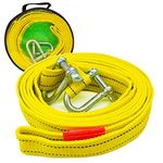 Feeziloe 13' Long 11000 Lb(4Maters 5Ton) High Strength Tow Rope Strap, with Two Safety D-ring Hooks, Winch Rope for Recovery Tow