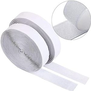 Dantolo 2 Pezzi 10M Nastro Adesivo Forte, Nastro Biadesivo per Tessuti Hook Loop Autoadesivo Extra Forte Adesivo Rotolo di Chiusura per Portafoto Zanzariere Tende Lavori Fatti a Mano e DIY