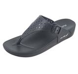 flite Daily Use Slippers For Women/Bathroom Slippers/Home Slippers/All Day Wear Fl-430 (Black, 4 UK)