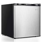 DORTALA 1.1 cu.ft. Compact Mini Upright Freezer Stainless Steel Single Door Home Dorm