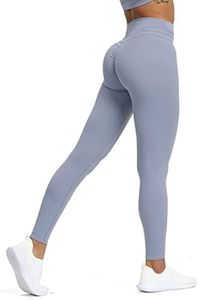 Aoxjox High Waisted Workout Leggings for Women Scrunch Tummy Control Luna Buttery Soft Yoga Pants 27", Lazuli, Medium