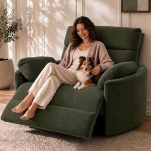 FLEXISPOT Mochi-Pro Zero Wall Oversized Power Recliner, 450 lbs,Olive Green