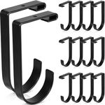 Ferraycle 20 Pcs Add On Storage Hook Accessory Overhead Garage Hooks for Ceiling Rack and Wall Shelving, Bike Hanging Hooks Flat Hooks, Black