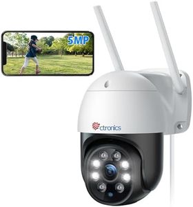 ctronics 5MP Telecamera Wi-Fi Esterno, 2,4Ghz/5Ghz WiFi PTZ Videocamera Sorveglianza Esterno con 2880X1620P Visione Notturna a Colori, Rilevamento Umano e Inseguimento Automatico, TF/Cloud