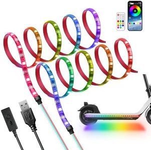 Scooter Lights for Night Riding, Electric Scooter Led Lights APP Control RGBIC for Scooter Lights Skateboard Bicycle