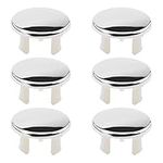 MroMax 6Pcs Sink Basin Trim Overflow Cover Plastic Kitchen Sink Cap Hole Cover Single Layer Ring Snap on Design Drain Cover Remplacement for Bathroom Vessel Kitchen Basin Vanity Sink Silver