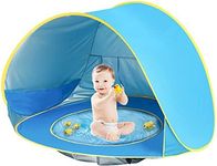 Quauli Baby Beach Tent Pop Up Baby Tent for Beach, UV Protection Sun Shelters Beach Shade Tent, Automatic Portable Baby Travel Tent with Pool, Indoor Baby Play Tent, Beach Shelter for Kids Playing