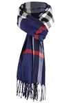 UMIPUBO Men's Scarves Classic Cashmere Wool Touch like Scarf Plaid Tartan Reversible Check Tassel Ends Solid Long Winter Scarf