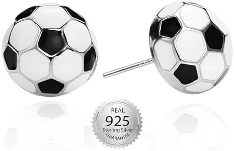 SmileBelle Sterling Silver Soccer Earrings for Women Soccer Mom Gifts