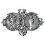 Fanhostco Saint St Christopher Medal for Car, Our Lady Auto Car Sun Visor Clip, Bless Driving Safety Gift for New & Old Drivers Teens Girls Men