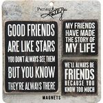 Primitives by Kathy Magnet Set-Friends, Multiple, Black, White