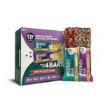 FIT Nutrition High Protein Energy Bar | Combo Pack - Almond(73%), Sea Salt & Dark Chocolate and 70% - Seeds, Nuts & Cranberries | Pack Of 4 | With 19% Protein | No Added Sugar, No Artifical Flavours, Gluten Free - Healthy Snacks For Kids & Adults