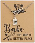 MAOFAED Baker Gift Pastry Baker Gift Bake The World A Better Place Bake Lover Gift Baker Merchandise (bake the world card ne), Stainless Steel, stainless steel