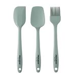 Progress BW11359TEU7 Go Bake! 3 Piece Mini Silicone Kitchen Utensils Set, With Mixing Spoon, Spatula, Pastry Brush, Dishwasher Safe, Heat Resistant, Hanging Hooks, Non-Stick Safe Tools, Cooking/Baking