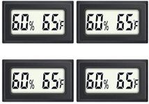 Reptile Thermometer 4-Pack Mini Digital Humidity Temperature Meters Gauge Indoor Hygrometer Thermometer AikTryee wiht ℉ for Humidors Greenhouse Garden Cellar Closet Guitar Case