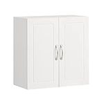 SoBuy Kitchen Bathroom Wall Cabinet Wall Storage Cabinet Unit with Double Doors White W60 x D30 x H60cm FRG231-W