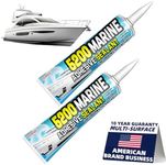 3 oz Marine Adhesive Sealant 5200 Fast Cure (White) - Permanent, Watertight Bonding and Sealing - UV Resistant, Pond Sealant,Above & Below Waterline,for Boats, Hulls, Decks and RVs (2Pack White)