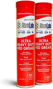 AtomLube Ultra Heavy Duty Red Grease, 2-Pack of 14 Oz. Tubes| Waterproof Lubricant & High Temp Grease| Wheel Bearing Grease for Semi Truck Accessories