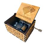 Zesta Above 2 Months Wooden Hand Cranked Collectable Engraved Music Box (Game Of Thrones Wolf)