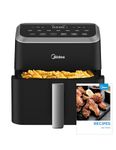 Midea Air Fryer 5.5QT Capacity, Heatexpress Rapid Air Technology, 9 Preset Menus, Crisps, Roasts, Reheats, Digital control Panel and Overheat protection, Oil free, Easy cleaning