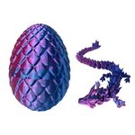 3D Printed Dragon Toy Dragon Mystery Egg with Dragon Egg Toys in Gradient Blue-Violet 3D Printed Animals Gift for Boys and Girls Dragon Figurine Toys