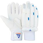 VERSANT Goat Cricket Batting Gloves (White, Men Size, Right Handed)