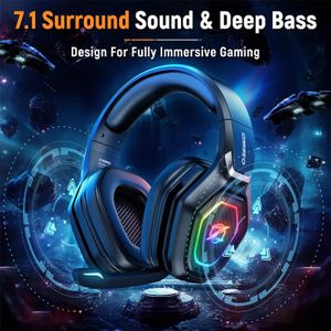 Ozeino Wireless Gaming Headset – Over-Ear, Noise Cancelling, Black