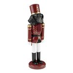 Clever Creations Black Hound Dog 14 Inch Traditional Wooden Nutcracker, Festive Christmas Décor for Shelves and Tables