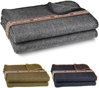 Jmr Usa Inc. Military Wool Blanket for Camping, Emergency and Everyday Use, Fire Retardant Extra Thick and Warm Outdoor Wool Blanket, 70% Wool, Grey, Size 62X84.