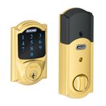 Schlage BE469NXCAM605 Camelot Touchscreen Deadbolt with Nexia Home Intelligence and Alarm, Bright Brass, Z-Wave (Works with Amazon Alexa)