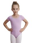 WEGETIT Leotards for Girls Gymnastics Toddler Ballet Leotard Girls Dance Shirts (Light Purple,6-8Years)