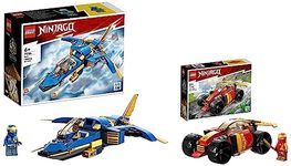 LEGO NINJAGO Jay’s Lightning Jet EVO 71784 Building Toy Set (146 Pieces) NINJAGO Kai’s Ninja Race Car EVO 71780 Building Toy Set (94 Pieces)