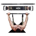 INNSTAR Adjustable Bench Press Band with Bar, Upgraded Push Up Resistance Bands, Portable Chest Builder Workout Equipment, Arm Expander for Home Workout,Gym & Travel(Camo Green-150lbs)