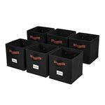 DECOMOMO Cube Storage Bin, Fabric Storage Cubes 6pcs Organizer Bins with Label Holder for Closet Kallax Shelves Clothes Kids Toy Nursery (Cube 10.5x11"/ 6pcs, Black)