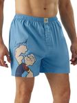 The Souled Store Popeye: Sailor Legend Men and Boys Blue Graphic Print Boxer Shorts Boxer Shorts for Men's Cotton Breathable Comfortable Elastic Waistband Printed Loose-Fit Casual Lounge Sleepwear