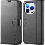 TUCCH Wallet Case for iPhone 14 Pro (6.1") 2022 5G, Magnetic PU Leather Stand Flip Folio Case with [RFID Blocking][Kickstand][Credit Card Holder][Shockproof TPU] Compatible with iPhone 14 Pro, Black