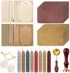 DaisuMonos 48 Pcs Vintage Paper Wax Seal Stamp Kit Aniversary Wedding-4Leaf