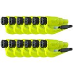 resqme Family Pack of 12, The Original Emergency Keychain Car Escape Tool, 2-in-1 Seatbelt Cutter and Window Breaker, Made in USA, Yellow