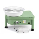 Huanyu 30cm Pottery Wheel with Bat System 350W Electric Pottery Wheel for Adults and Beginners Professional Potters Wheel with Pottery Tools Kit (Green)